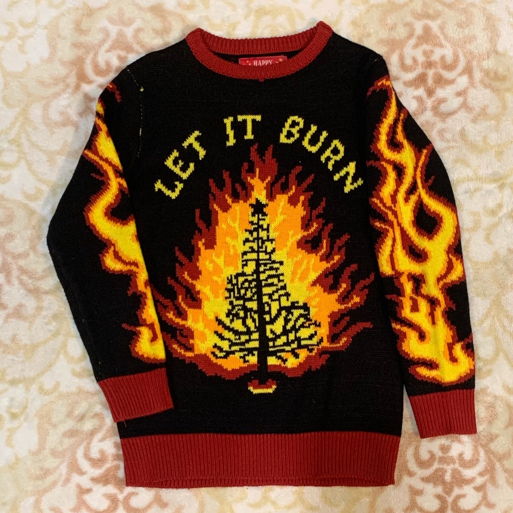 Knitted LET IT BURN Sweater